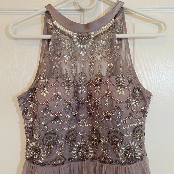 PROM Adrianna Papell dusty lavender beaded evening gown size 2 - Picture 10 of 12